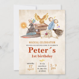 Convites Wizard School Themed Birthday Party Invitation