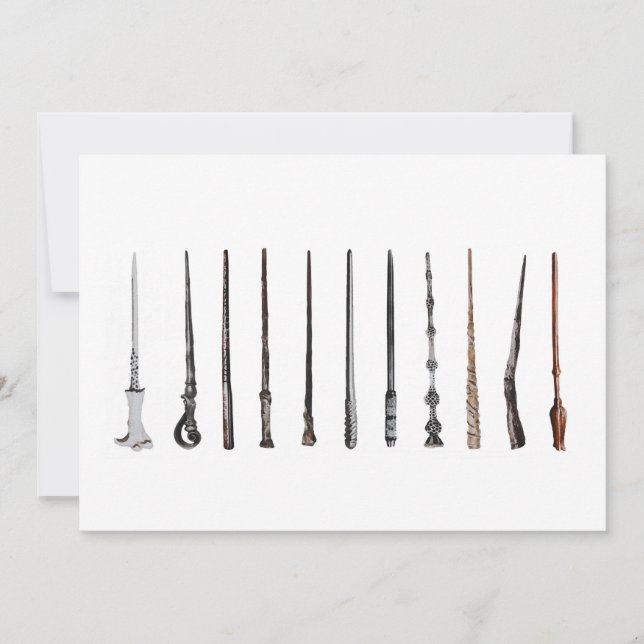 Convites Wizard Wands (Frente)