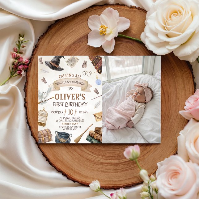 Convites Wizards Birthday Photo Invitation (Criador carregado)