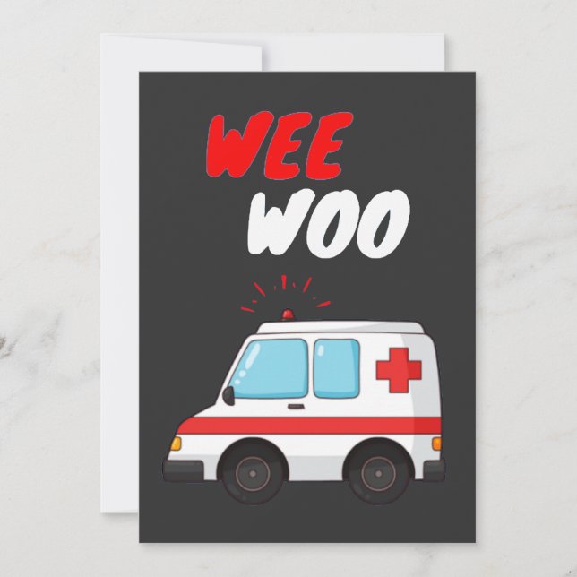 Convites Wo Ambulance AMR. Engraçado EMS EMT Presente param (Frente)