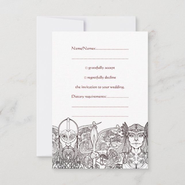 Convites Woden & Fríge Wedding RSVP (Frente)