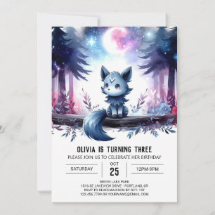 Convites Wolf Birthday da fantasia personalizada