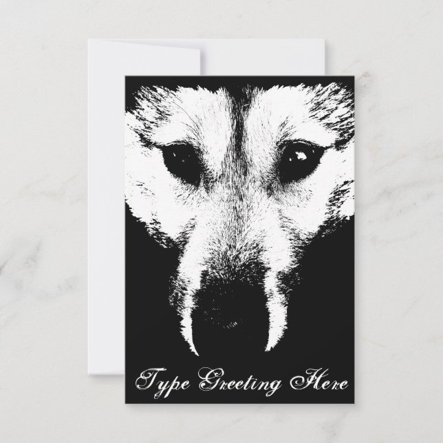 Convites Wolf Pup Invitations Personalizar Rouco Wolf Card (Frente)