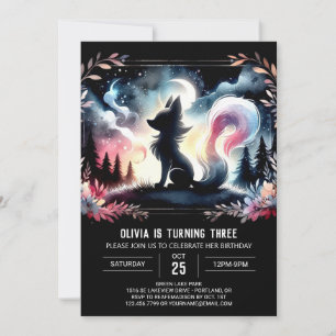 Convites Wolf Whimsical Modern Birthday