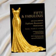 Woman Elegant Fabulous Golden Dress 50th Birthday