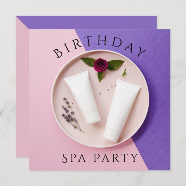 Convites Womans Birthday Spa Day (Frente/Verso)