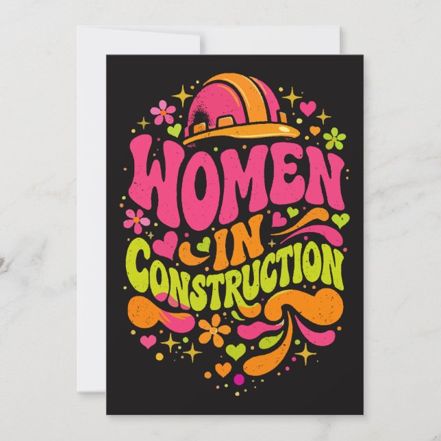 Convites Women In Construction Retro Empowerment (Frente)