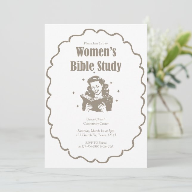 Convites Women’s Bible Study Church (Em pé/Frente)