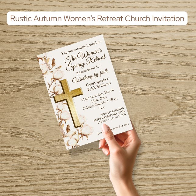 Convites Womens Rustic Autumn Retreat Church Invitation (Criador carregado)