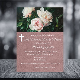 Convites Women's Winter Retreat Pink Floral Church