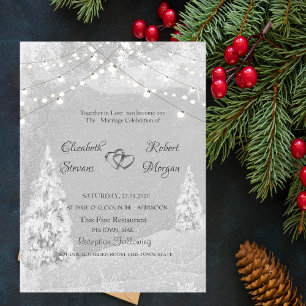 Convites Wonderland de inverno, Casamento com Cinzas de pin