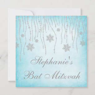 Convites Wonderland Diamond Snowflakes Bat Mitzvah