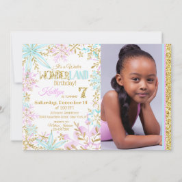 Convites Wonderland Snowflakes, Aniversário de inverno