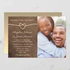 Convites Wood Photo Wedding