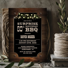 Convites Wood Surprise 60th Birthday CHURRASCO