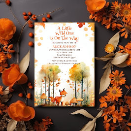 Convites Woodcolor Woodland Fox Wild One Chá de fraldas
