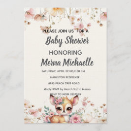 Convites woodland animal  baby shower invitation