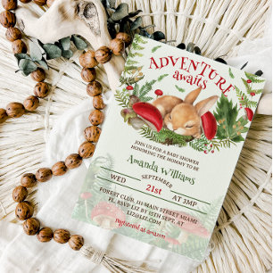 Convites Woodland Animal Bunny Chá de fraldas