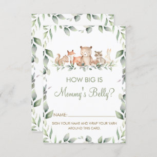 Convites Woodland Animal How Big is Mamãe Belly Game Card