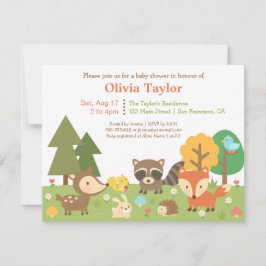 Convites Woodland Animal Pensou Em Chamadas De Bebê