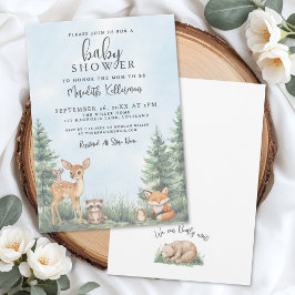 Convites Woodland Animals Adventure Baby Shower