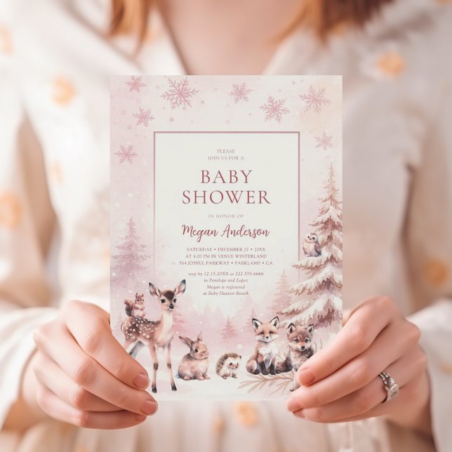 Convites Woodland Animals Baby Shower Invitation (Criador carregado)