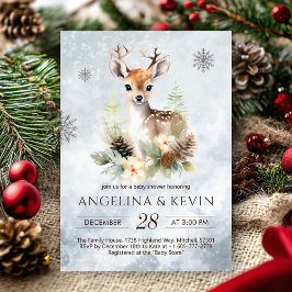 Convites Woodland Baby Deer Chá de fraldas