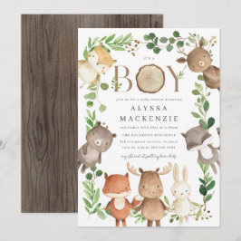 Convites Woodland Baby Shower Invitation