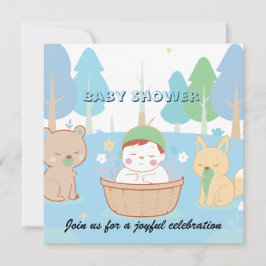 Convites Woodland Baby Shower Invitation 