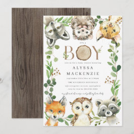 Convites Woodland Baby Shower Invitation