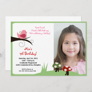 Convites Woodland Bird Forest Fotografia Aniversário Convit