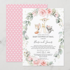 Convites Woodland Blush Floral Greenery Chá de fraldas por 