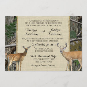 Convites Woodland Buck e Doe Wedding