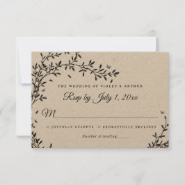 Convites Woodland Charm Wedding RSVP