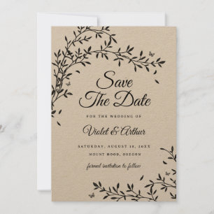 Convites Woodland Charm Weding Save The Date
