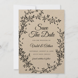 Convites Woodland Charm Weding Save The Date