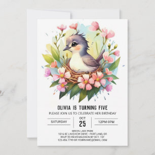 Convites Woodland Children Bird Birday