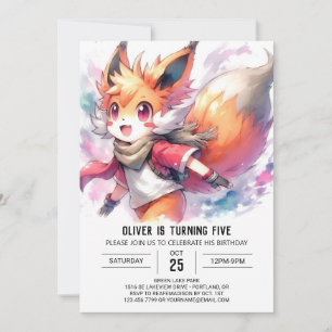 Convites Woodland Children Fox Birthday