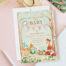 Convites Woodland cria animais cervos Raposa Raposa Coelho