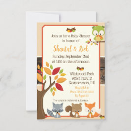 Convites Woodland cria Chá de fraldas