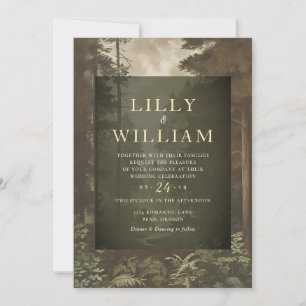 Convites Woodland Dark Forest Moody River Wedding