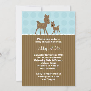 Convites Woodland Deer Baby Shower