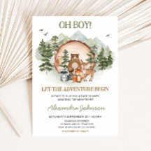 Woodland, deixe a aventura começar o Chá de fralda