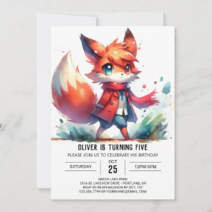 Convites Woodland Editable Fox Birthday