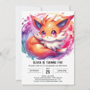Convites Woodland Editable Fox Birthday