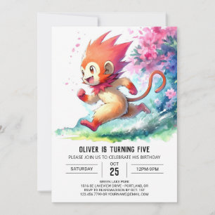 Convites Woodland Editable Monkey Birthday