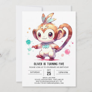 Convites Woodland Editable Monkey Birthday