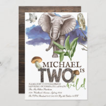 Woodland Elephant Watercolor Segundo Aniversário