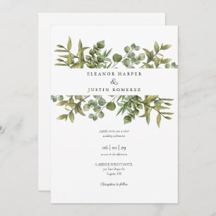 Convites Woodland Eucalyptus Greenery Casamento