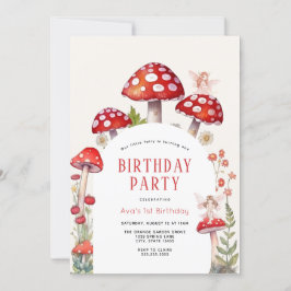 Convites Woodland Fairy Mushroom Birday
